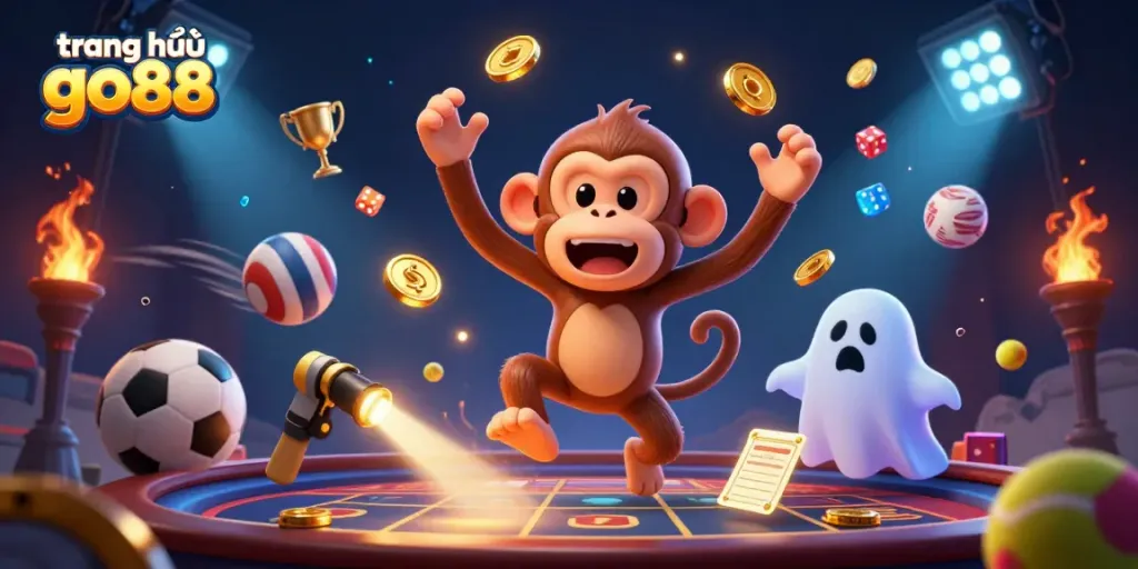 Experience the thrills of "trang chủ go88" in this vibrant casino-themed 3D illustration.